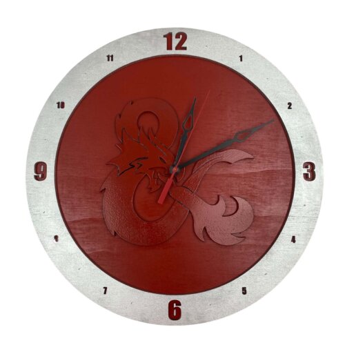 D&D Clock on Red Background