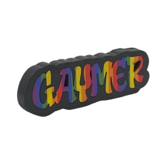 Gaymer Graffiti style free standing block words side view