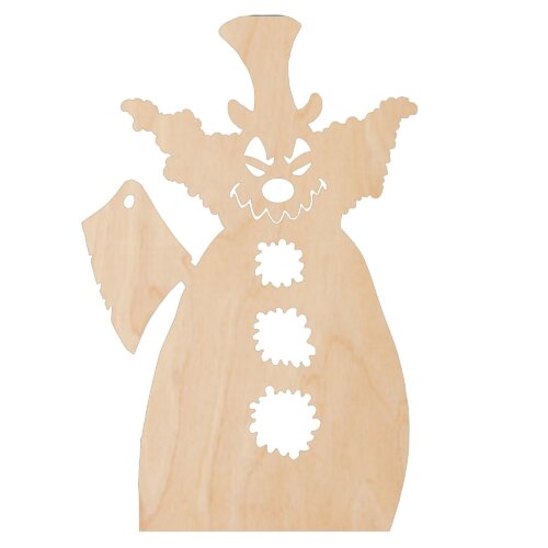 Killer Clown DIY Unfinished Wood Craft to color or paint