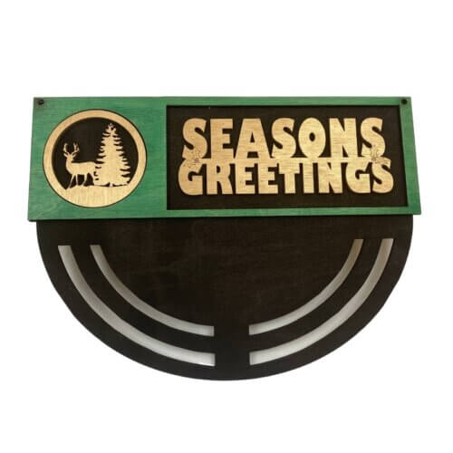 Deer Seasons Greetings Wreath Rails