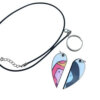 Adventure Time Matching Heart Pendants w Keyrings and Necklace Cords