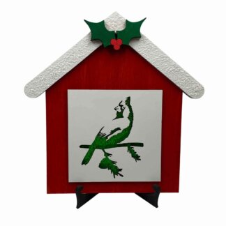 Cardinal in its House Cute Christmas Signs on Easel