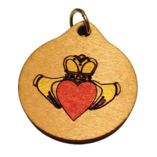 Claddagh Wood Necklace and or Keyring