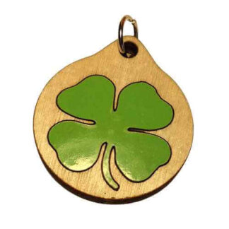 Clover Wood Necklace and or Keyring