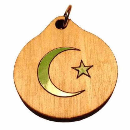 Crescent Star Wood Necklace and or Keyring
