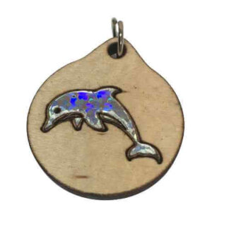 Dolphin Wood Necklace and or Keyring