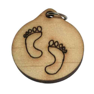 Footprints Wood Necklace and or Keyring