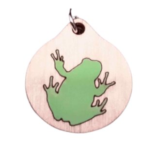 Frog Wood Necklace and or Keyring