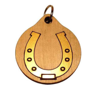 Horseshoe Wood Necklace and or Keyring