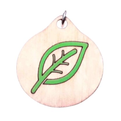 Leaf Wood Necklace and or Keyring