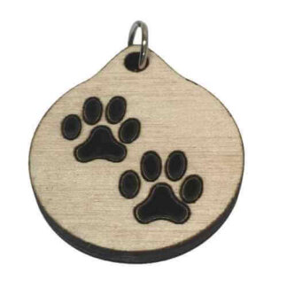 Paw Prints Wood Necklace and or Keyring