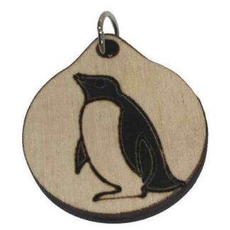 Penguin Wood Necklace and or Keyring