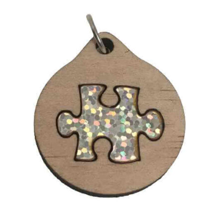 Puzzle Autism Wood Necklace and or Keyring