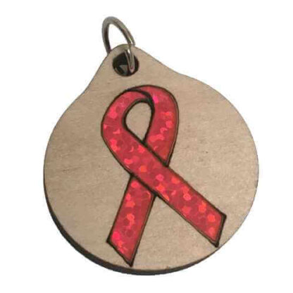 Remembrance Ribbon Wood Necklace and or Keyring