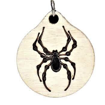 Spider Wood Necklace and or Keyring