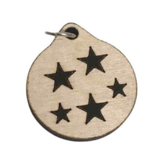 Stars Wood Necklace and or Keyring