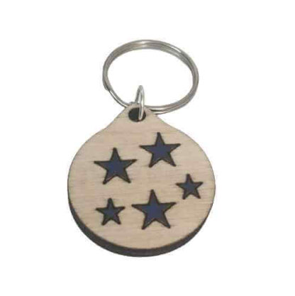 Stars on keyring Wood Necklace and or Keyring