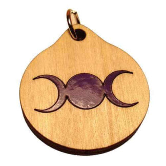 Triple Moon Wood Necklace and or Keyring