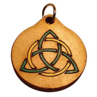 Triquetra Circle Wood Necklace and or Keyring