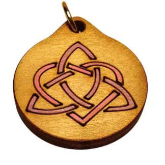 Triquetra Heart Wood Necklace and or Keyring