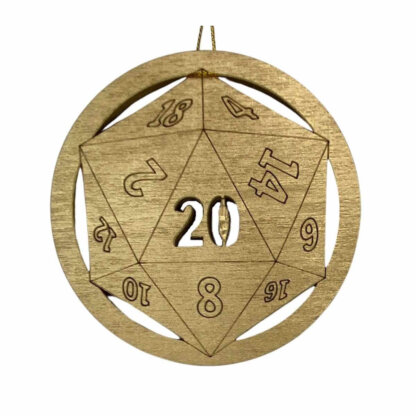 D20 Christmas Ornament or Gift Tag