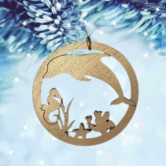 Dolphin Christmas Ornament or Gift Tag