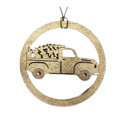 Christmas Tree In Truck Christmas Ornament or Gift Tag