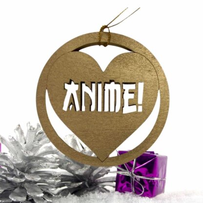 I Love Anime Christmas Ornament or Gift Tag
