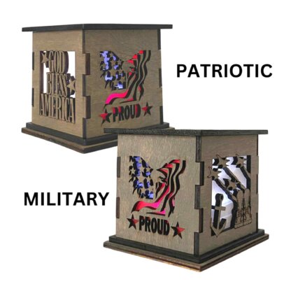Patriotic and Military Decorative Light Up Boxes