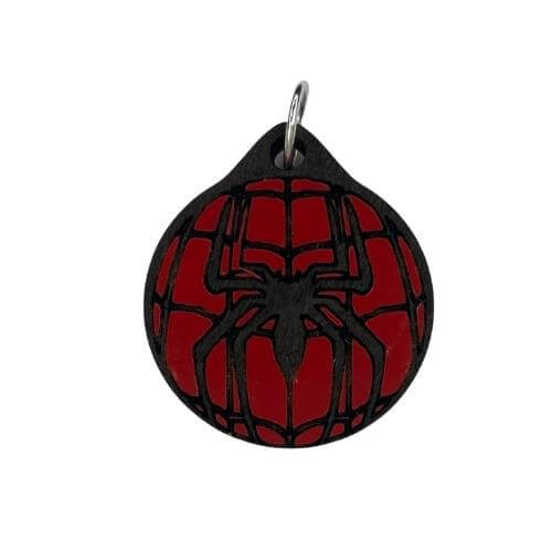 Spiderman Wood Necklace, Colored Pendant or Key Ring - Altruistic
