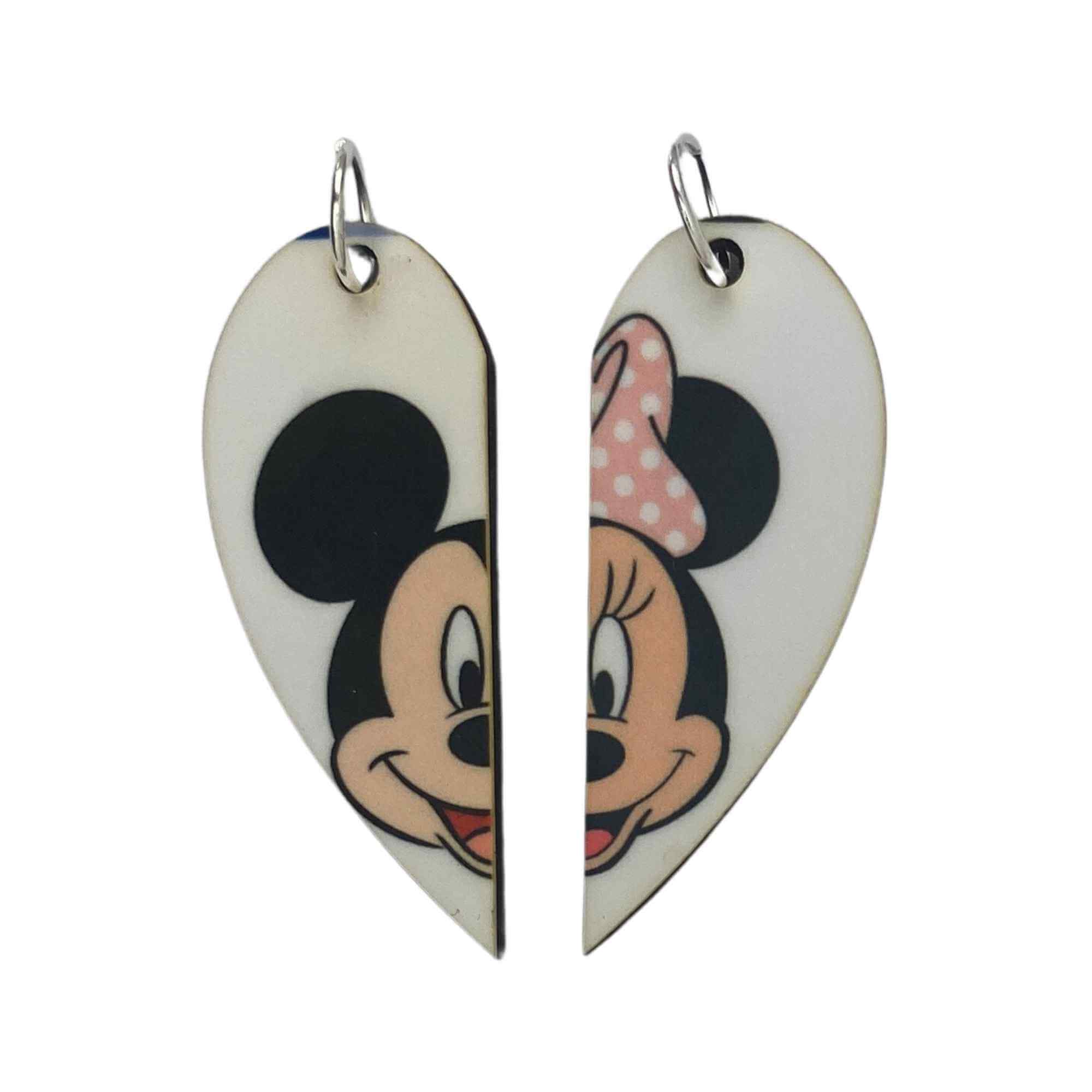 Mickey & Minnie Couples Necklace Matching Necklaces or Keyring