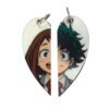 Deku & Ochaco from My Hero Academia Matching Heart Pendants w Necklaces and Keyrings