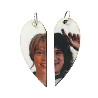 Eddie Munson & Chrissy from Stranger Things Matching Heart Pendants w Necklaces and Keyrings