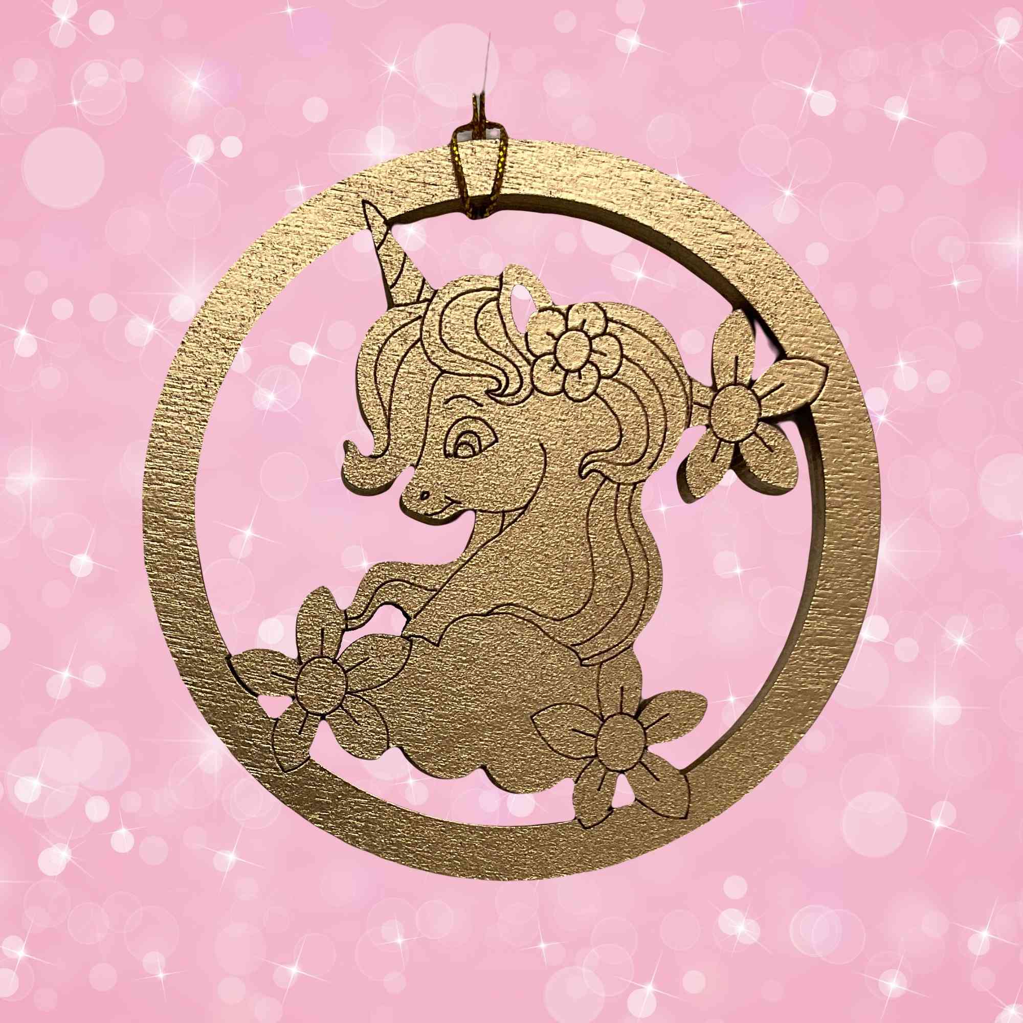 Unicorn Ornament or Wine Bottle Gift Tag