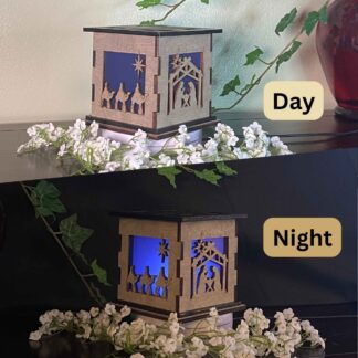 Handmade wooden 5 inch cube light up boxes.  Perfect for gifts.  Light shines through to illuminate.