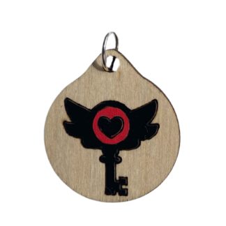 Hazbin Hotel inspired winged key pendant with heart