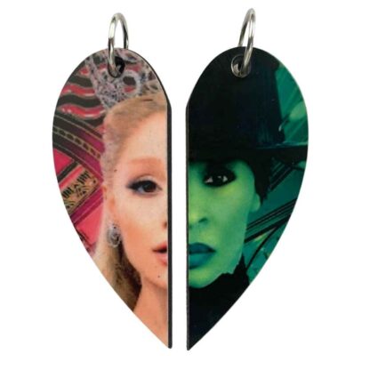 Elphaba and Glinda Matched Hearts – Wicked Broadway Pendant Set - Image 2