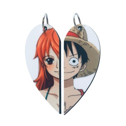 Luffy and Nami Matched Hearts – One Piece Couple Pendant Set - Image 2
